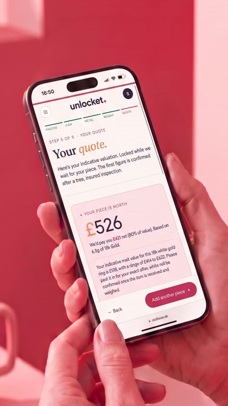 The Unlocket app breaking down the valuation to one clear number you receive